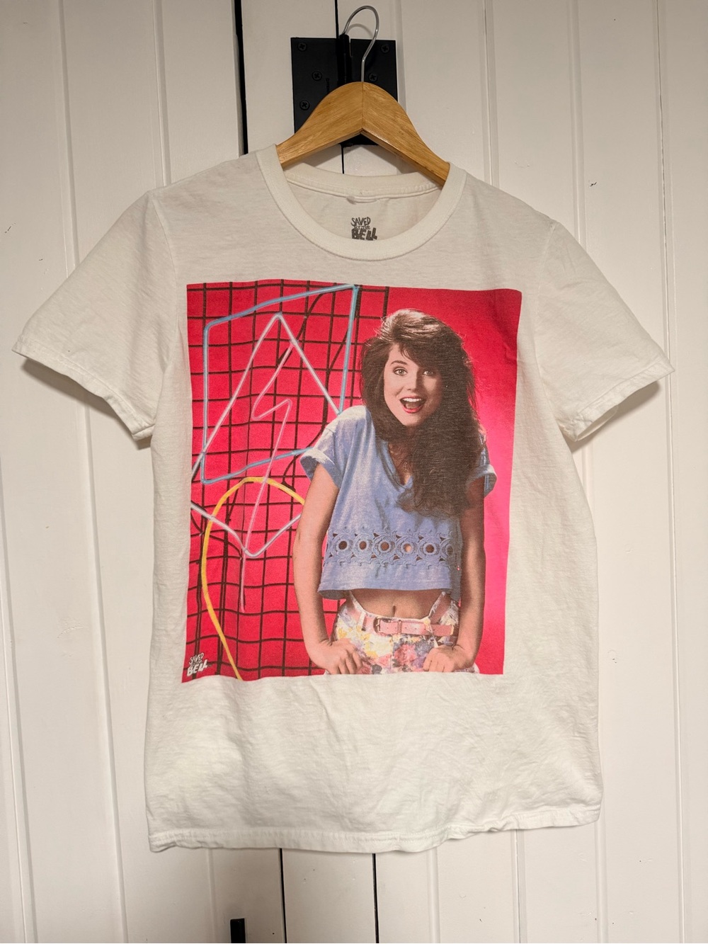 Saved by the Bell Kelly Kapowski White Graphic Tee